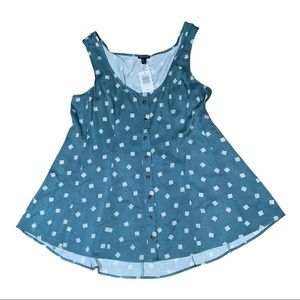 BNWT Torrid size 1 GREEN DIAMONDS FIT & FLARE TANK